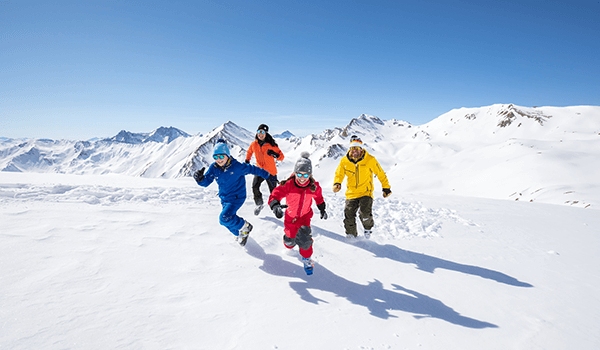 Playing in the snow in Serfaus