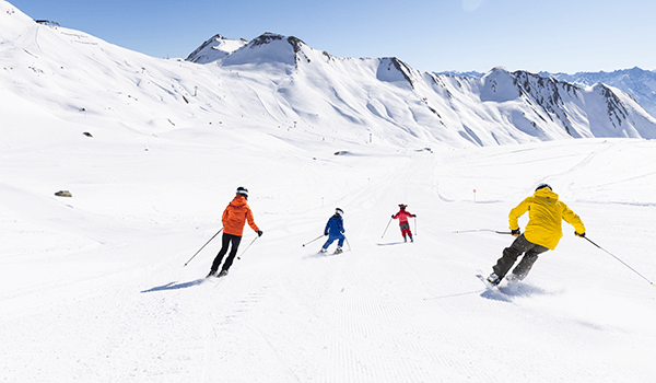 Family skiing