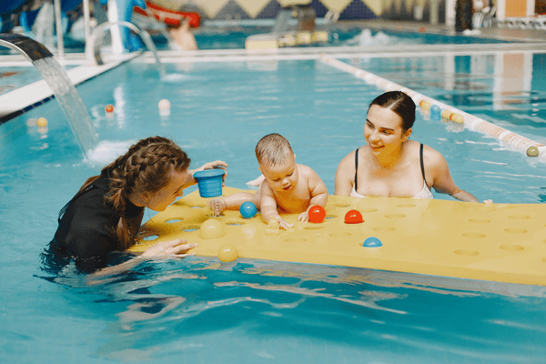 Swimming with a baby