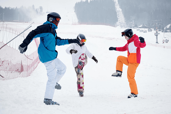 Skiing with family